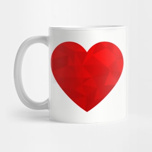 Red Geometric Heart of Love Mug